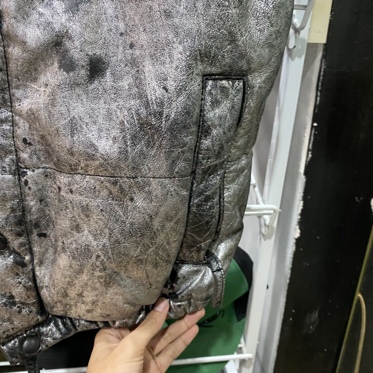 Designer × Duvetica × Izreel  Kazuhiro Takakura IZREEL x DUVETICA Goose Down Silver Leather PVC Puffer Vests Size US S / EU 44-46 / 1 - 7 Thumbnail