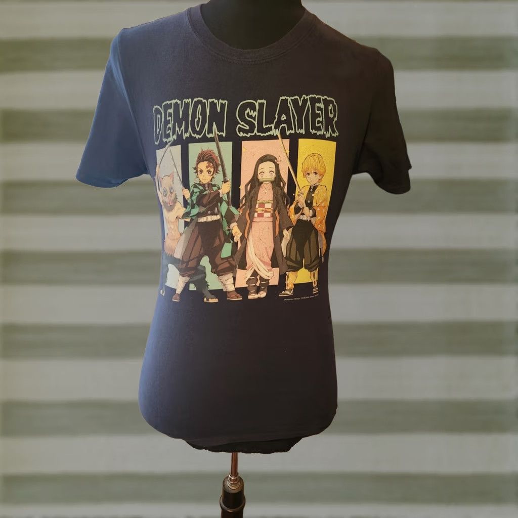 Gildan Demon Slayer Anime Graphic T-shirt Size Small Navy Blue Men's Short-sleeve Size US S / EU 44-46 / 1 - 1 Thumbnail
