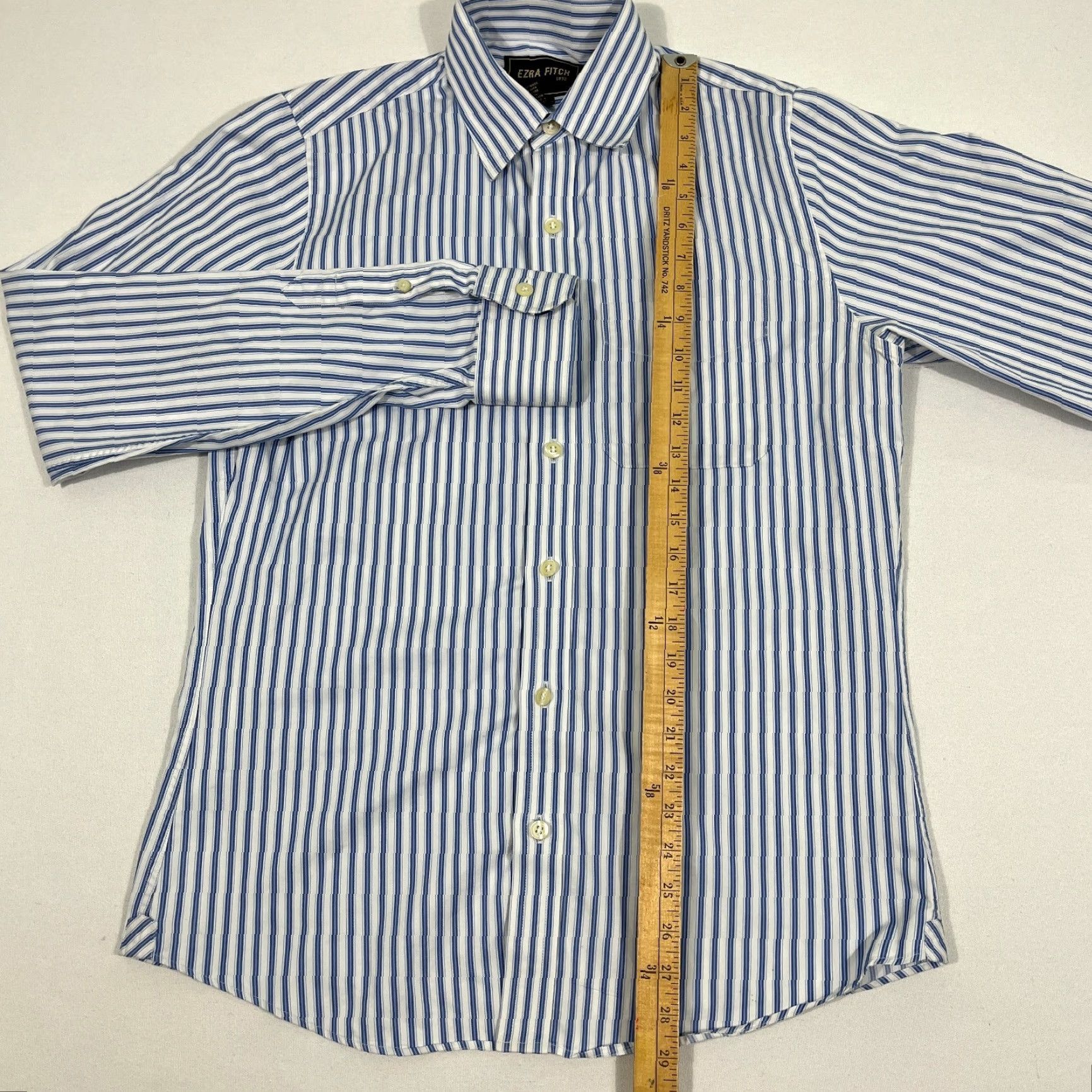 Abercrombie & Fitch VINTAGE Ezra Fitch Abercrombie Shirt Mens M Blue White Striped Button Up Cotton Y2K Size US M / EU 48-50 / 2 - 6 Thumbnail