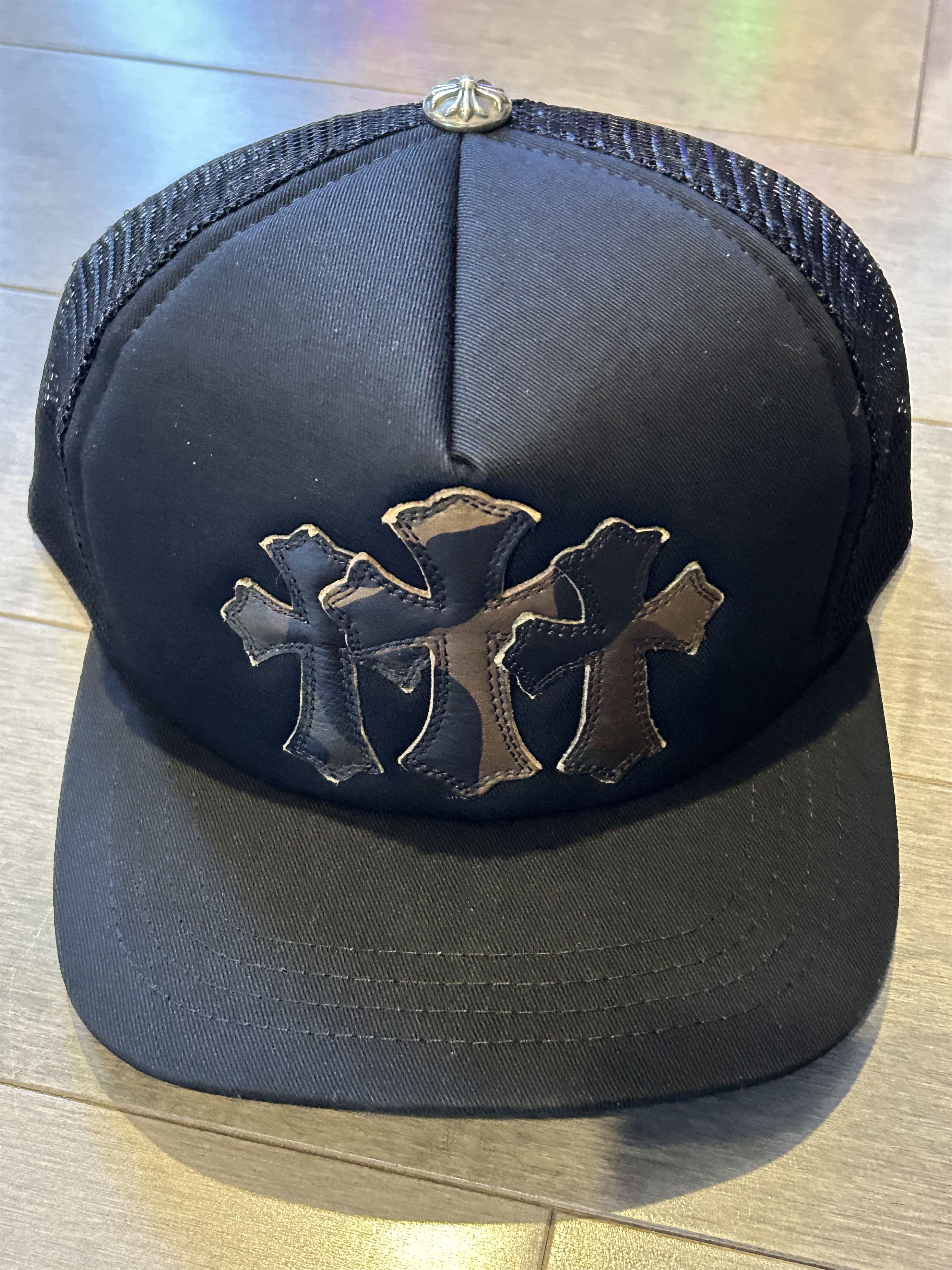 Chrome Hearts Chrome Hearts Cemetery Leather Patch Trucker Hat Camo Size ONE SIZE - 1 Thumbnail