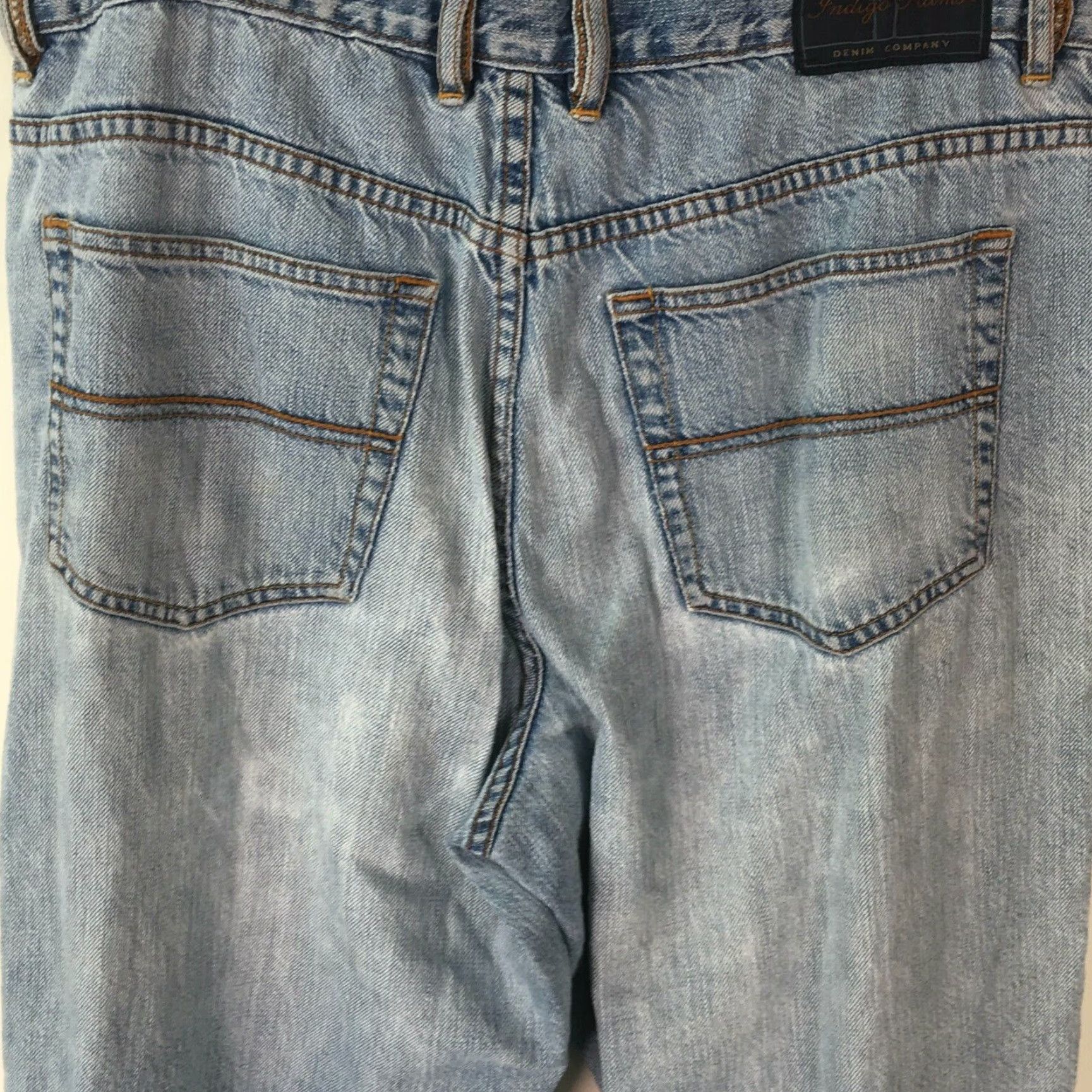 Denime Indigo Palms Men's Classic Fit Mid Rise Light Blue Casual Denim Jeans 35X30 Size US 34 / EU 50 - 3 Thumbnail