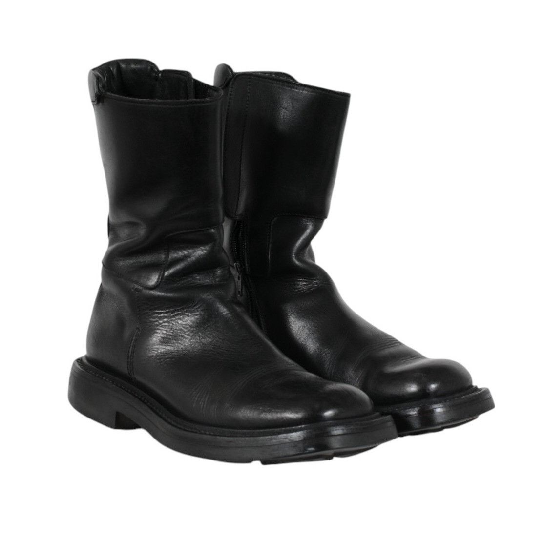 Prada Aw99 Vintage Square Toe Boots Black Leather - 02555 Size US 8.5 / EU 41-42 - 1 Thumbnail