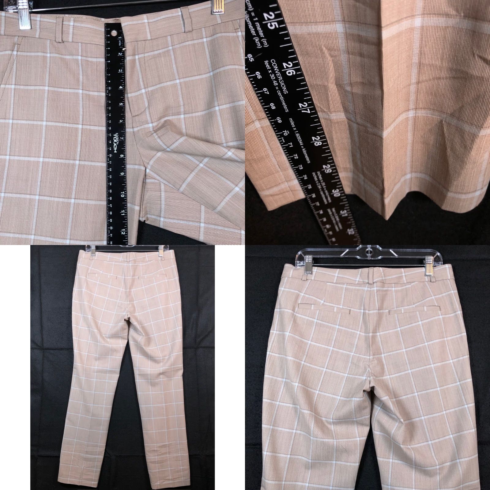 Banana Republic Banana Republic Pants Womens Tan Blue Plaid Ryan Lined Wool Blend Stretch 6 Size 24" / US 00 / IT 34 - 8 Thumbnail
