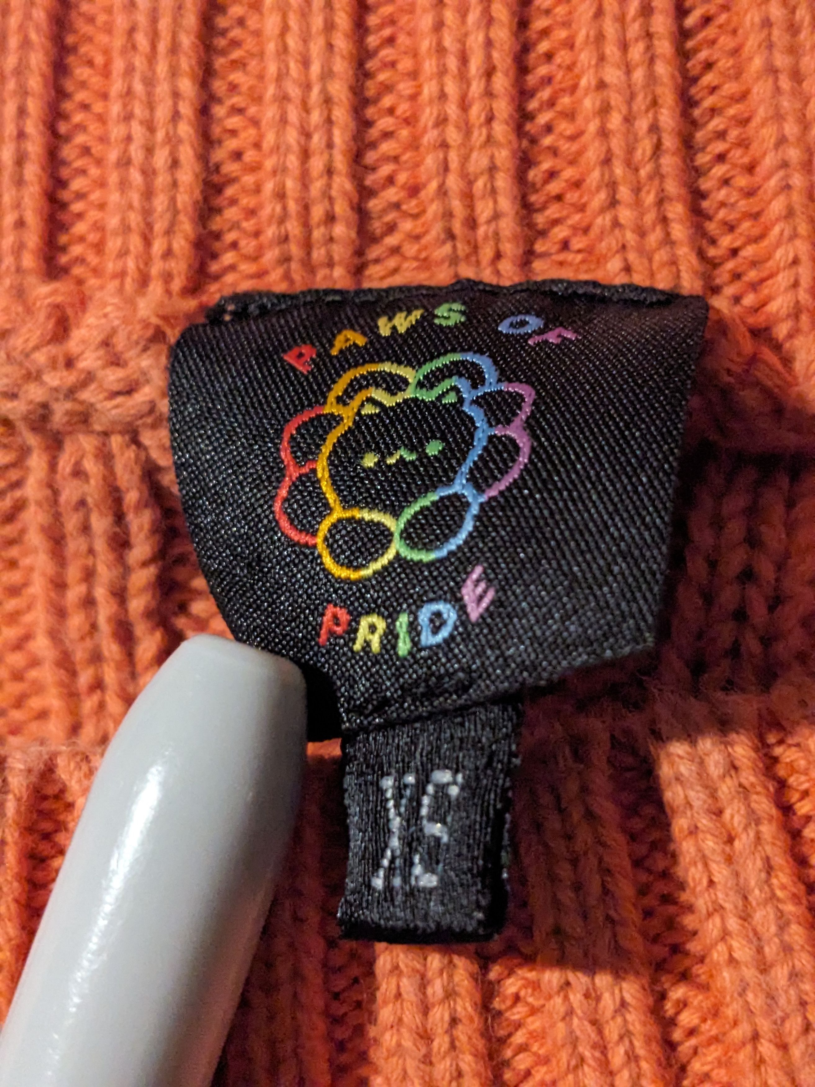 Designer Paws of Pride Cat Orange X-Small Cable Knitted Sweater Size US XS / EU 42 / 0 - 5 Thumbnail