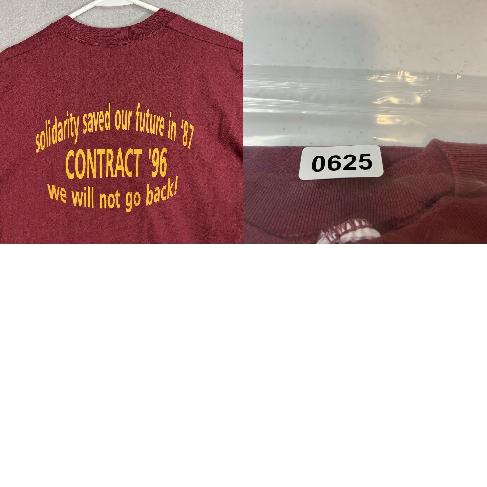 Vintage VINTAGE 90s Aluminum Brick Glass Workers Union Graphic Tee Adult Large Red Mens Size US L / EU 52-54 / 3 - 8 Thumbnail