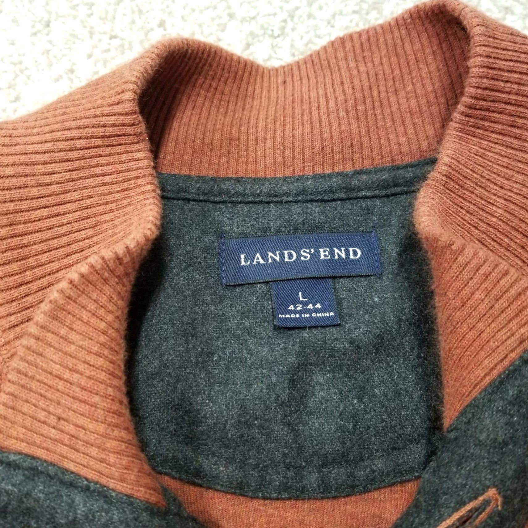 Lands' End Lands' End Sweater Men L Brown Red Collared Cotton Button Casual Pullover Size US L / EU 52-54 / 3 - 2 Thumbnail