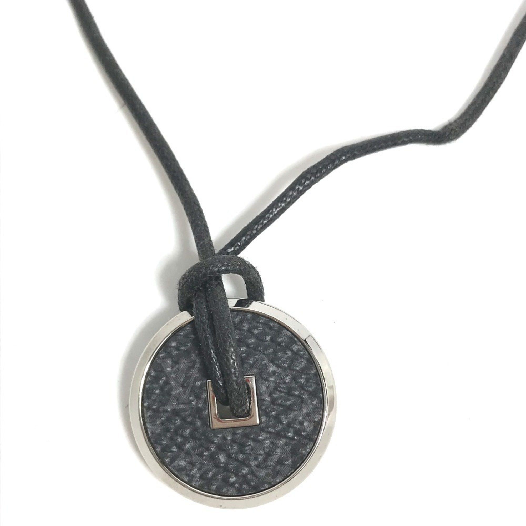 LOUIS VUITTON M62589 Monogram Eclipse Collier Coin Necklace, Men's Choker Silver