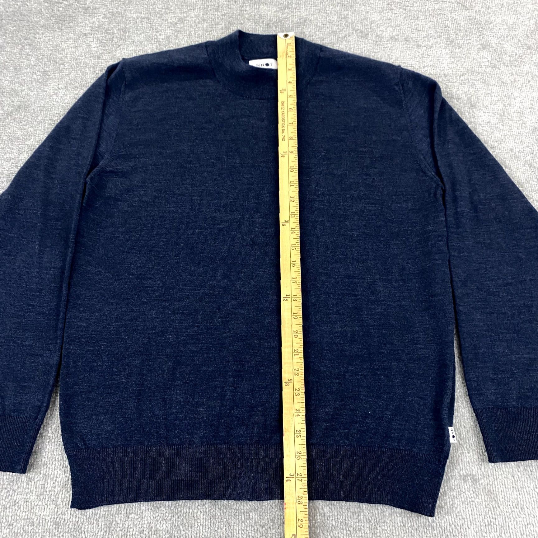 Vintage NO NATIONALITY Sweater Mens Large Blue Merino Wool Mock Neck Pullover 6500 Knit Wool Shirt? Size US L / EU 52-54 / 3 - 5 Thumbnail