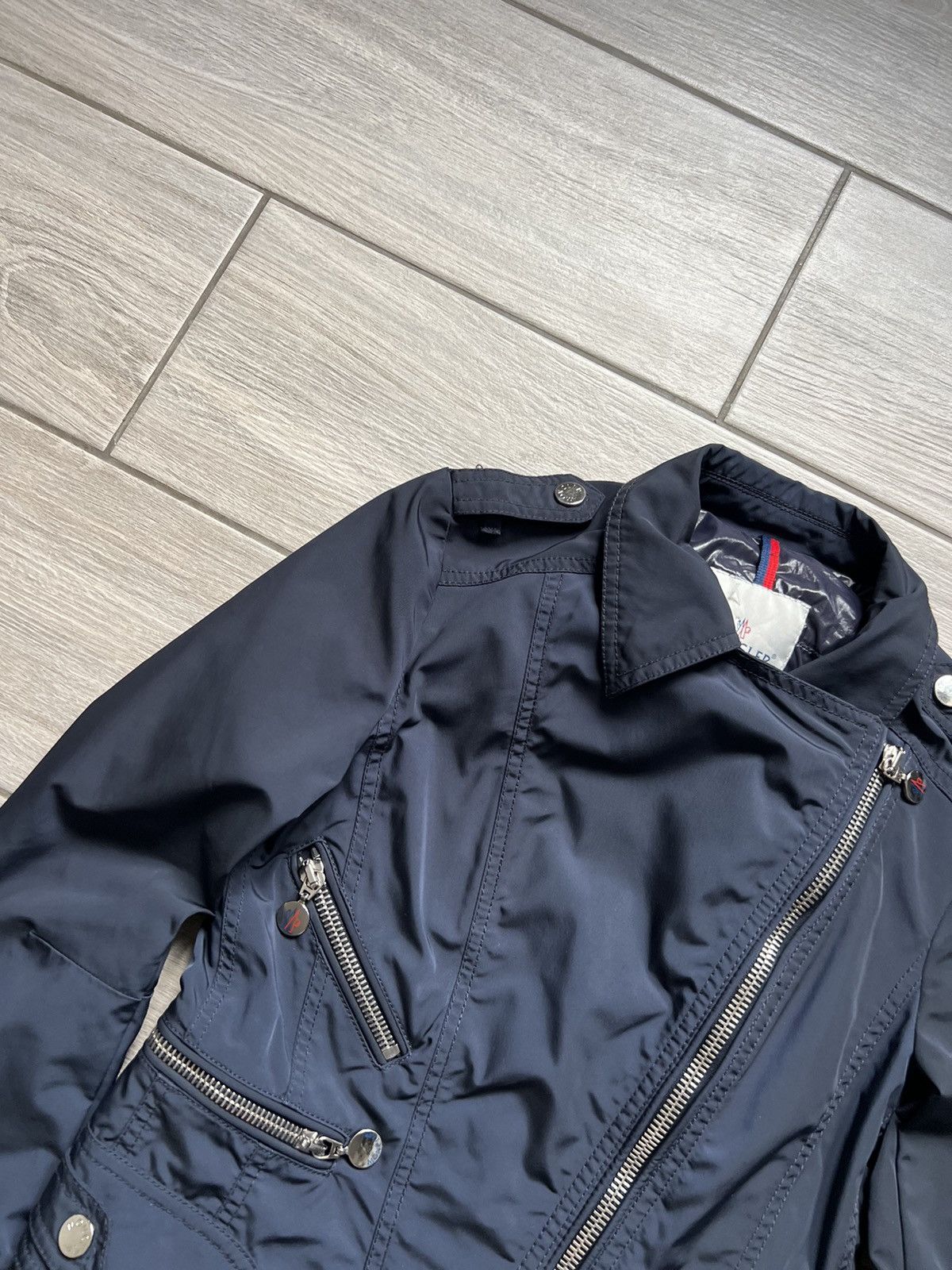 Moncler Moncler Jacket Navy Nylon Biker Chateaubriand Vintage Size S / US 4 / IT 40 - 4 Thumbnail