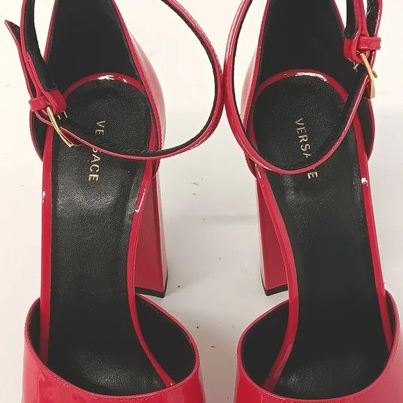 Versace Versace Medusa Logo Pink Patent Leather Platform Heels US8 Size US 8 / IT 38 - 7 Thumbnail