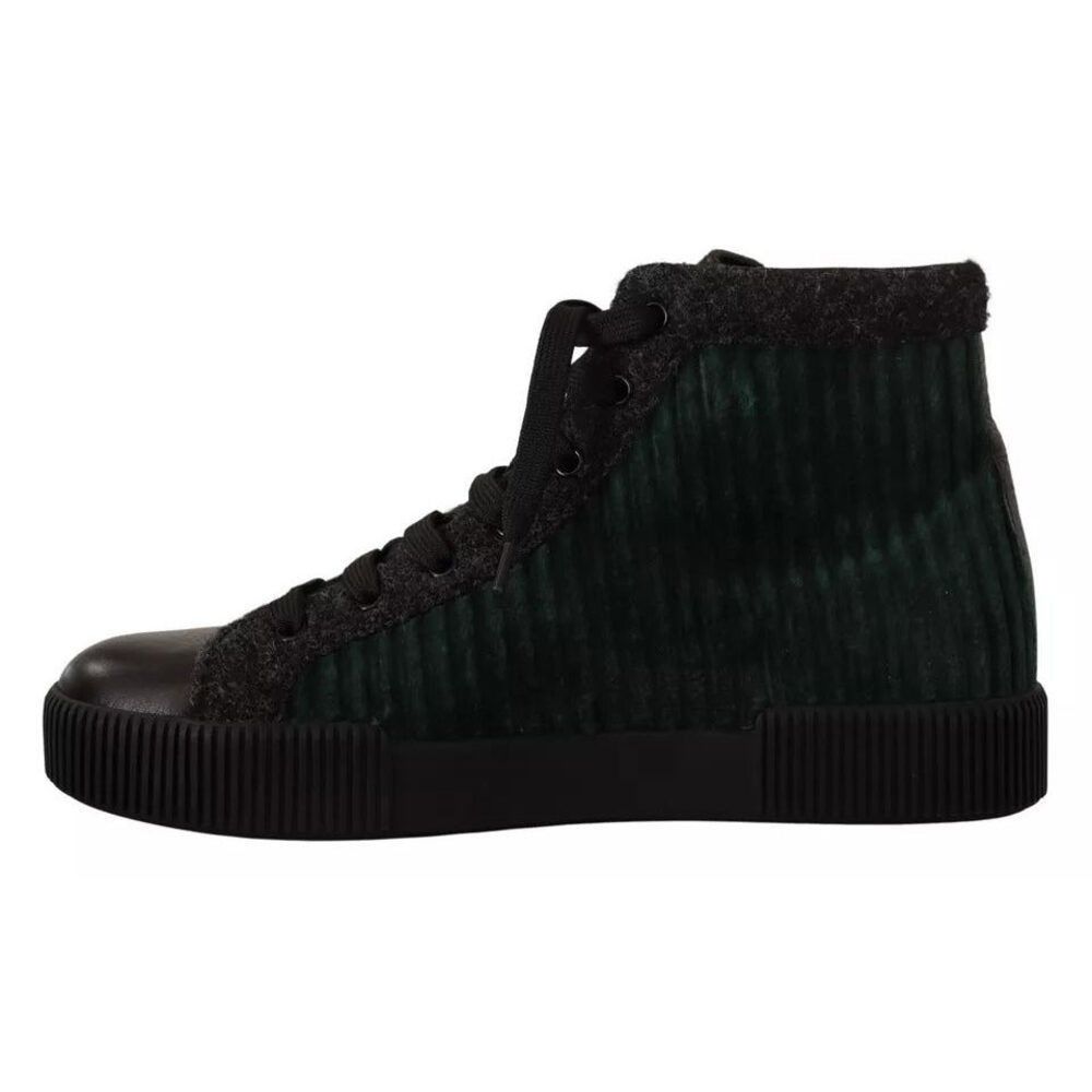 Dolce & Gabbana Dolce & Gabbana Green Corduroy High Tops Sneakers Mens Casua Size US 9 / EU 42 - 6 Thumbnail