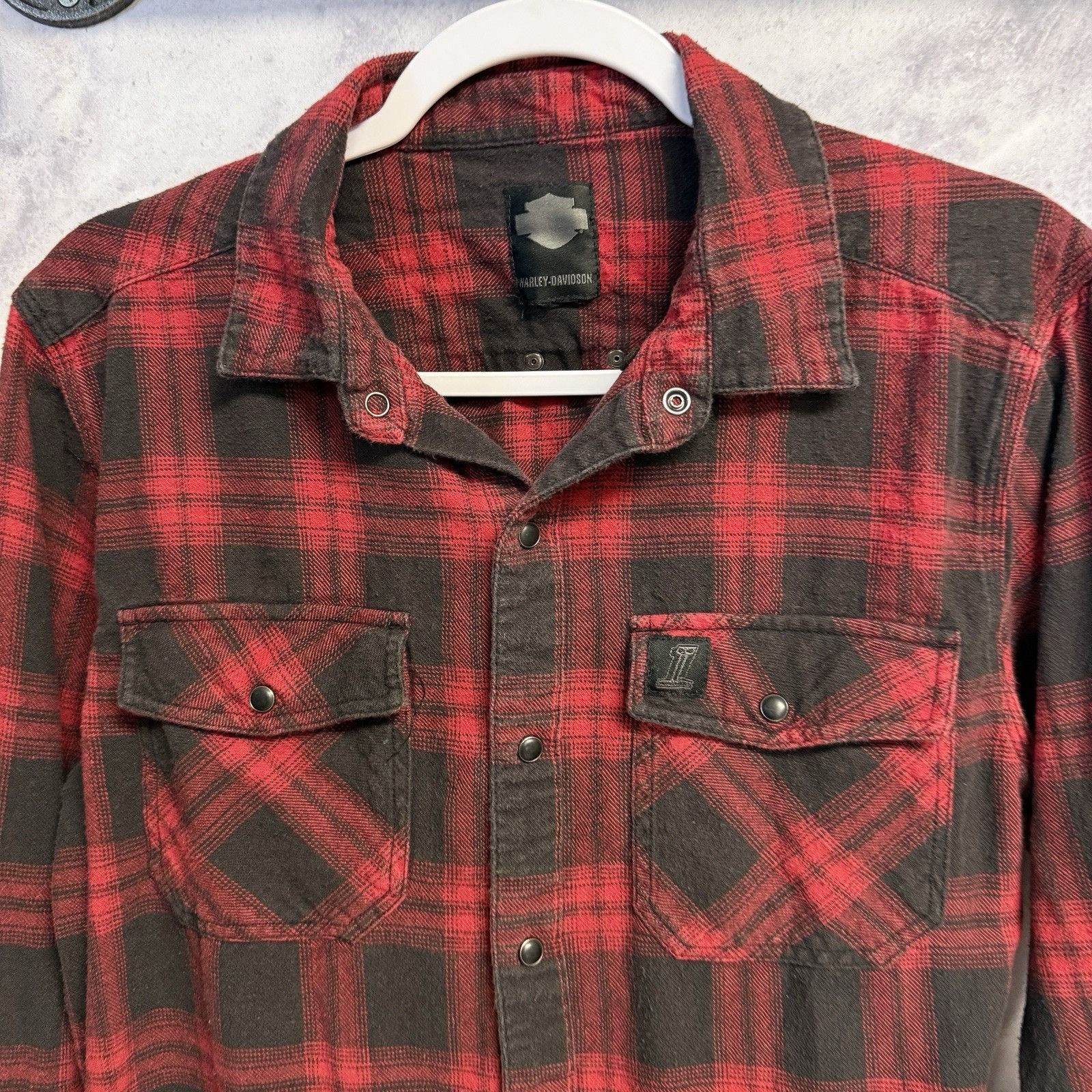 Harley Davidson Harley Davidson Flannel Shirt Mens Medium Red Plaid Snap But Size US M / EU 48-50 / 2 - 3 Thumbnail