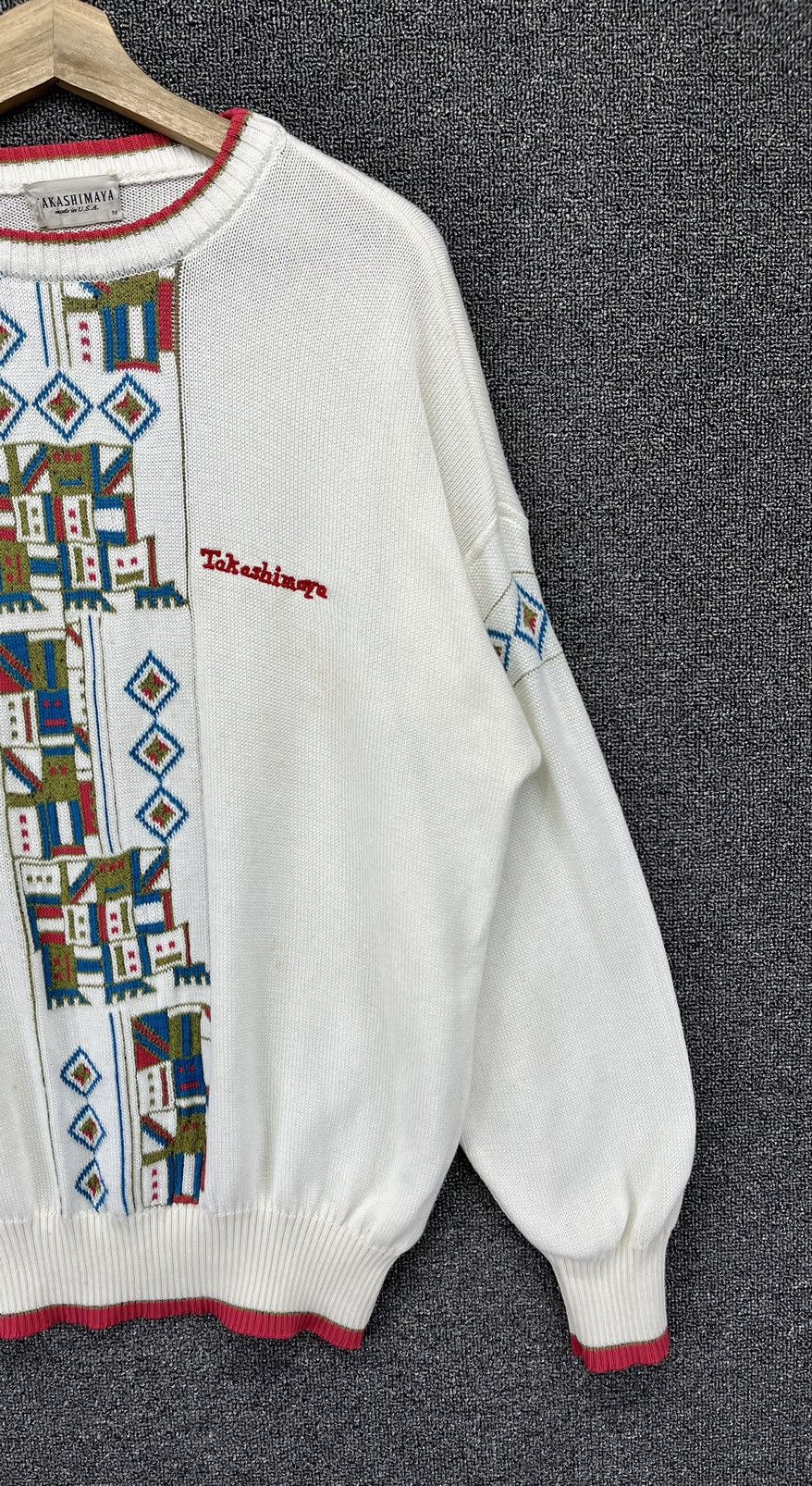 Japanese Brand Vintage Takashimaya Navajo Cable Knit Sweater Size US M / EU 48-50 / 2 - 6 Thumbnail