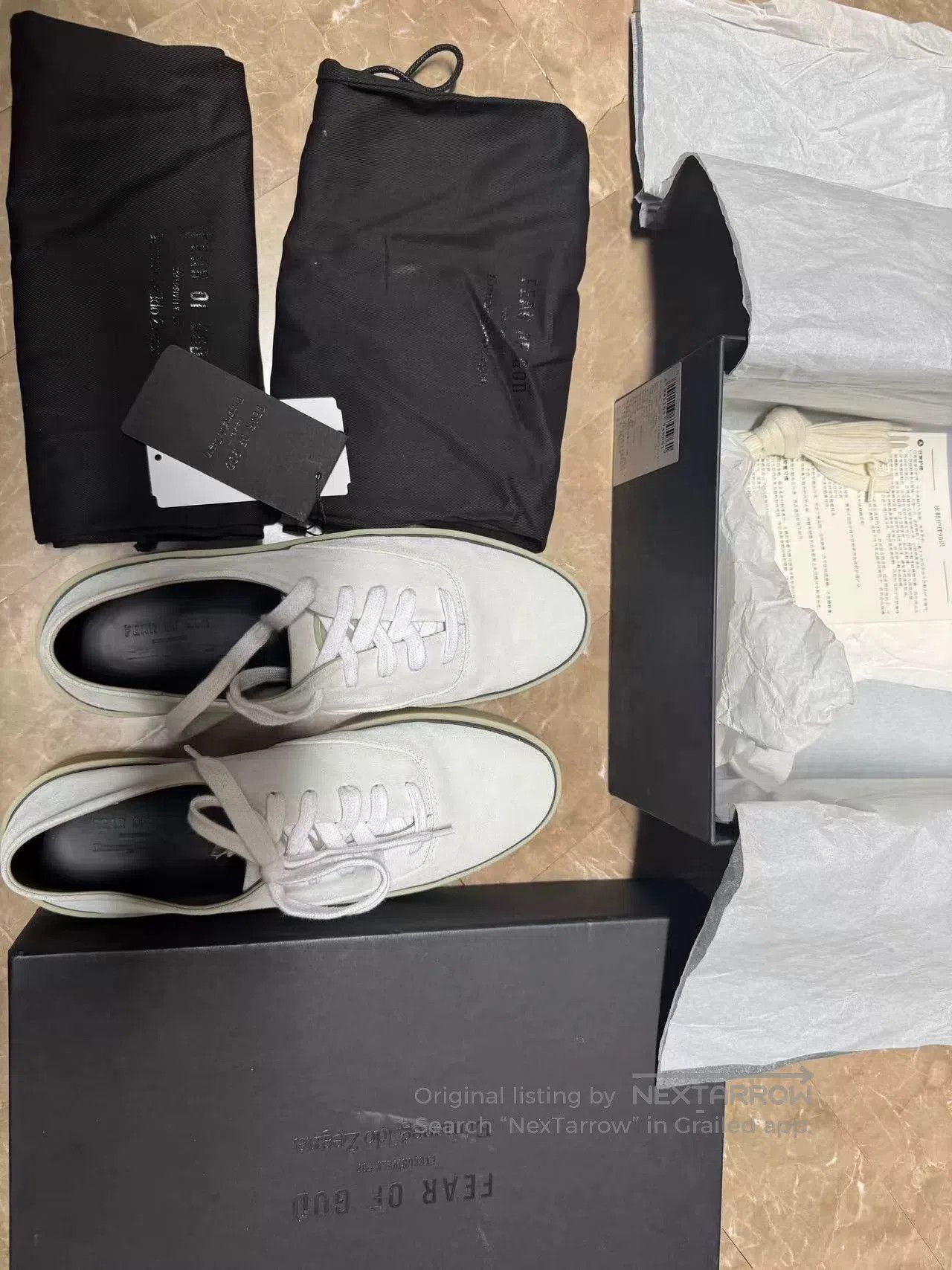 Ermenegildo Zegna FEAR OF GOD x Ermenegildo Zegna Gray Leather Shoes. Size US 7 / EU 40 - 1 Thumbnail