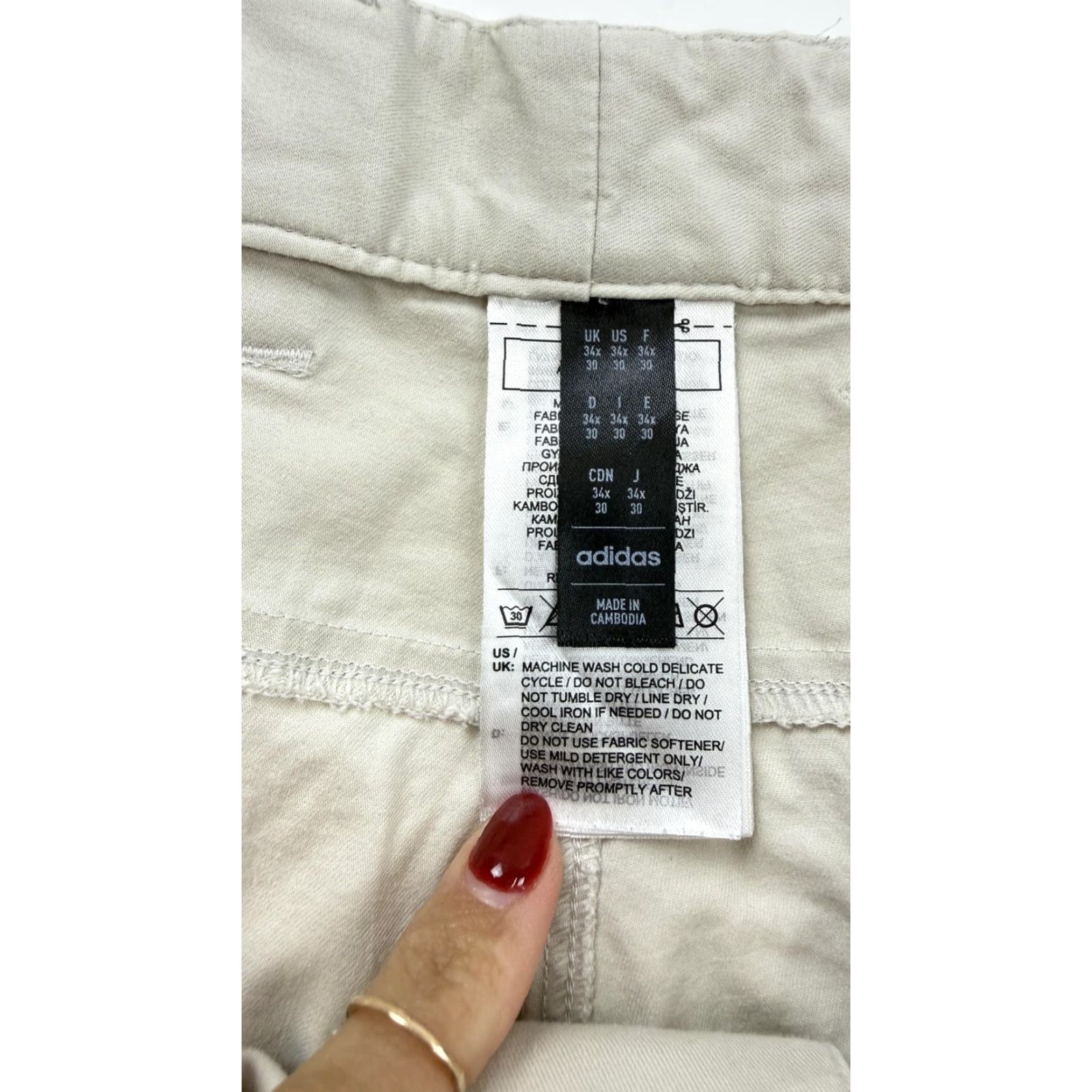 Adidas Adidas Pants Mens 34x30 Beige Golf Chino Stretch Casual Lightweight Performance Size US 34 / EU 50 - 4 Thumbnail