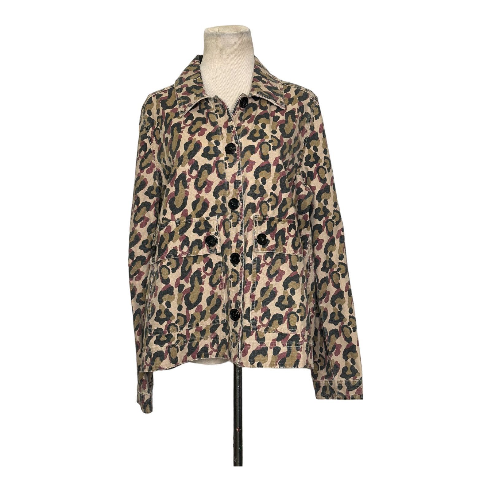 Veronica Beard Veronica Beard leopard print denim button jacket size Large Size L / US 10 / IT 46 - 13 Thumbnail