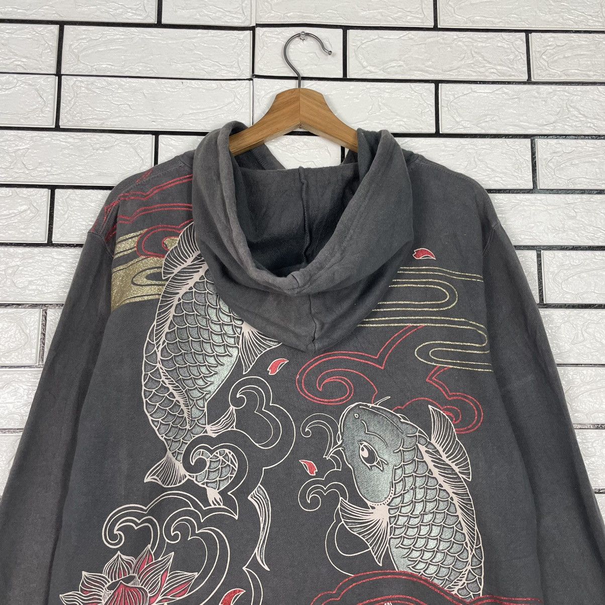 Japanese Brand Sorridere Koi Fish Sukajan Pullover Hoodie Size US L / EU 52-54 / 3 - 8 Thumbnail