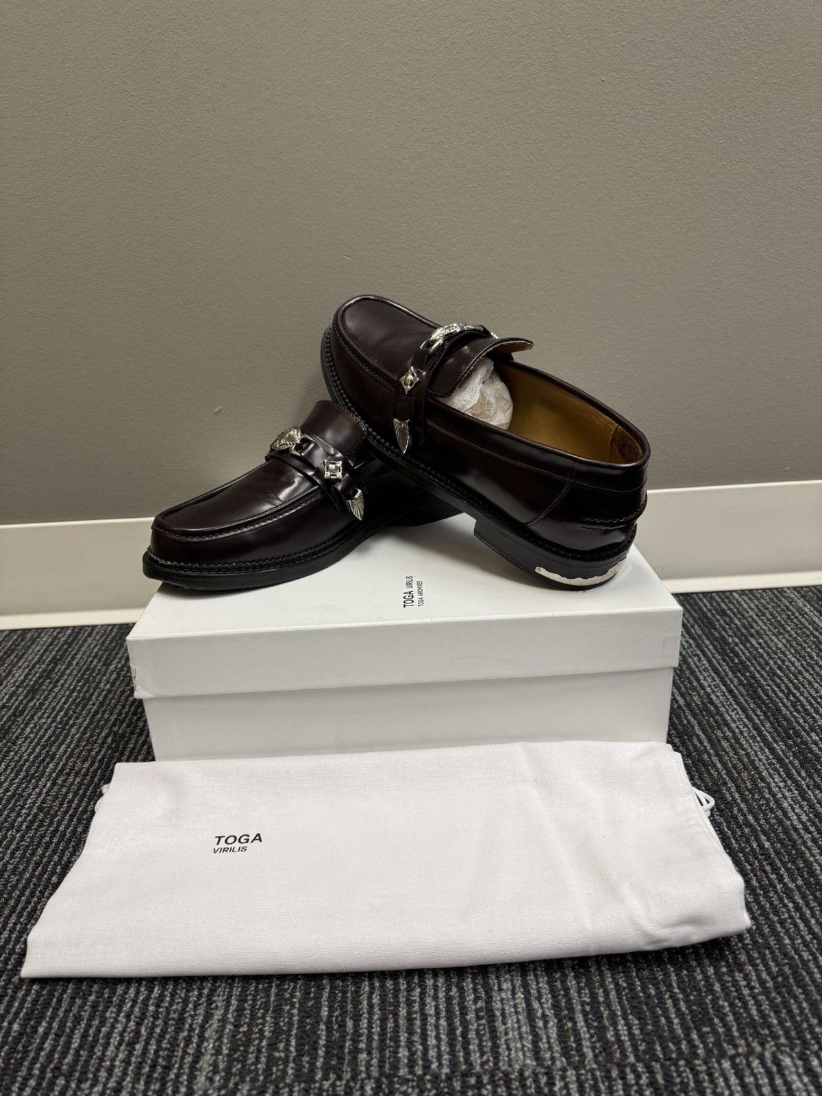 Toga Toga Virilis Black Leather Western Loafer Mule | Grailed