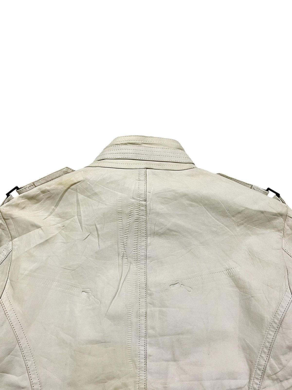 Shellac 2000s Shellac - White Cyber Rider Leather Jacket Size US M / EU 48-50 / 2 - 10 Thumbnail