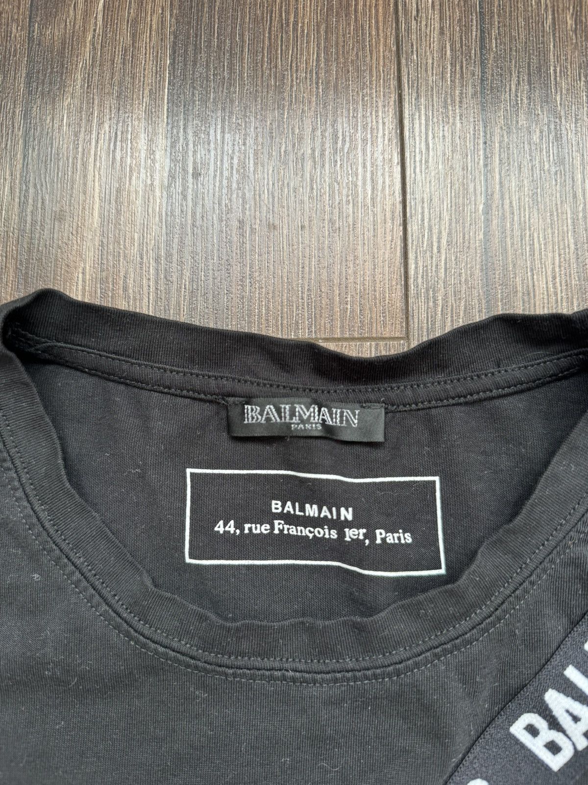 Balmain Balmain Paris men’s Logo Tape Diagonal Striped T-Shirt Black Size US L / EU 52-54 / 3 - 3 Thumbnail