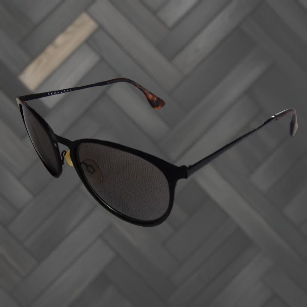 Sean John Sean John Unisex Adults Sunglasses Black Retro Fashion Accessories Size ONE SIZE - 1 Thumbnail