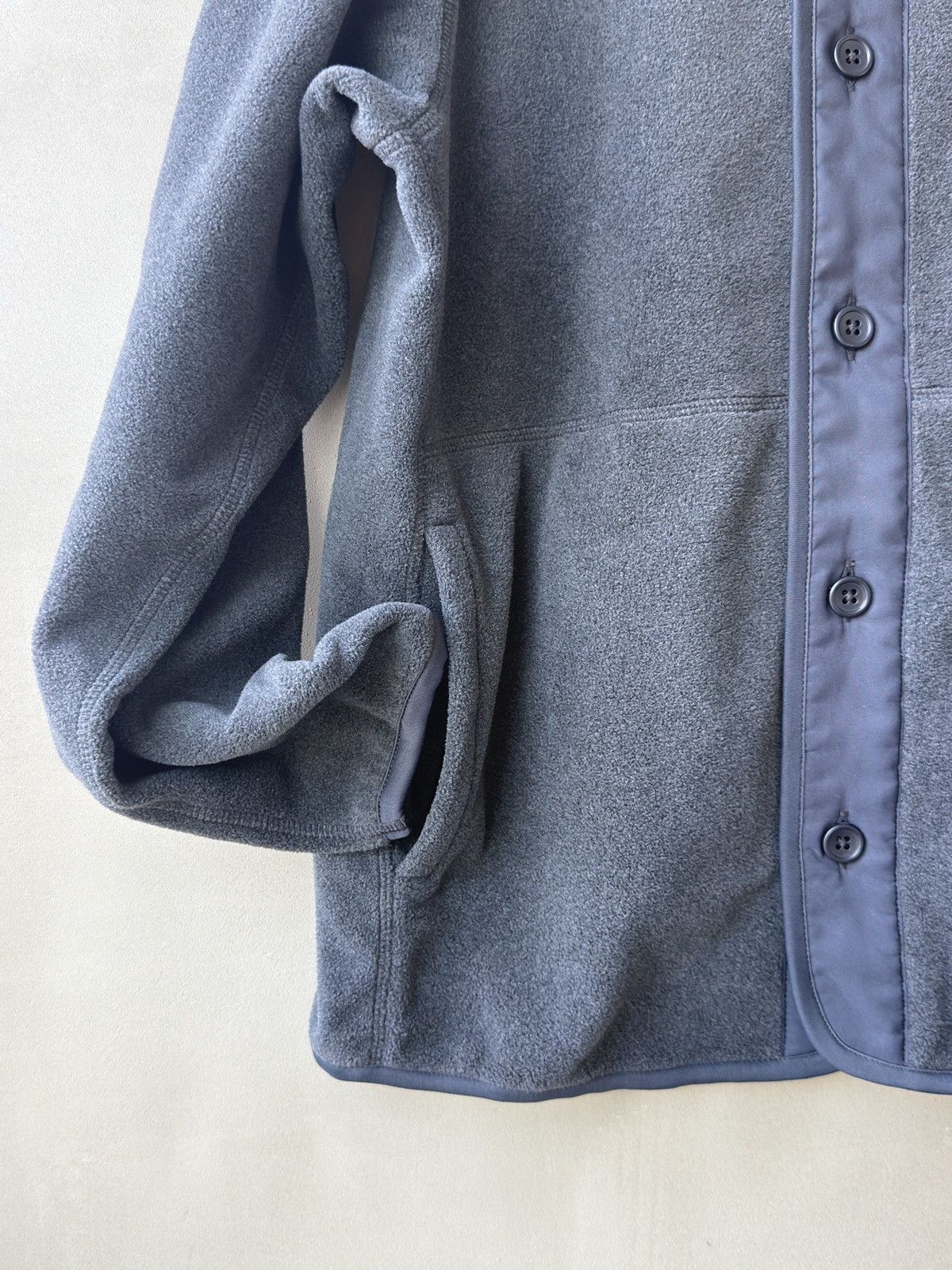 Muji MUJI Japan Mens Charcoal Fleece Button Front Cardigan Jacket Size US M / EU 48-50 / 2 - 2 Thumbnail