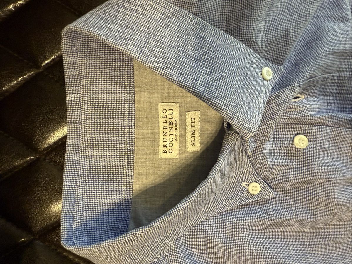 Brunello Cucinelli Brunello Cucinelli Classic Casual Blue Shirt Button Up Size US XXL / EU 58 / 5 - 2 Thumbnail