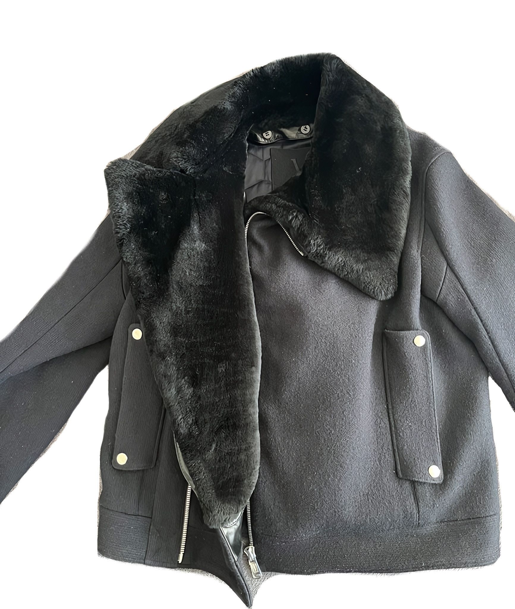 Saint Laurent Paris SHEARLING WOOL BOMBER BIKER JACKET BY TOM FORD Size US M / EU 48-50 / 2 - 2 Thumbnail