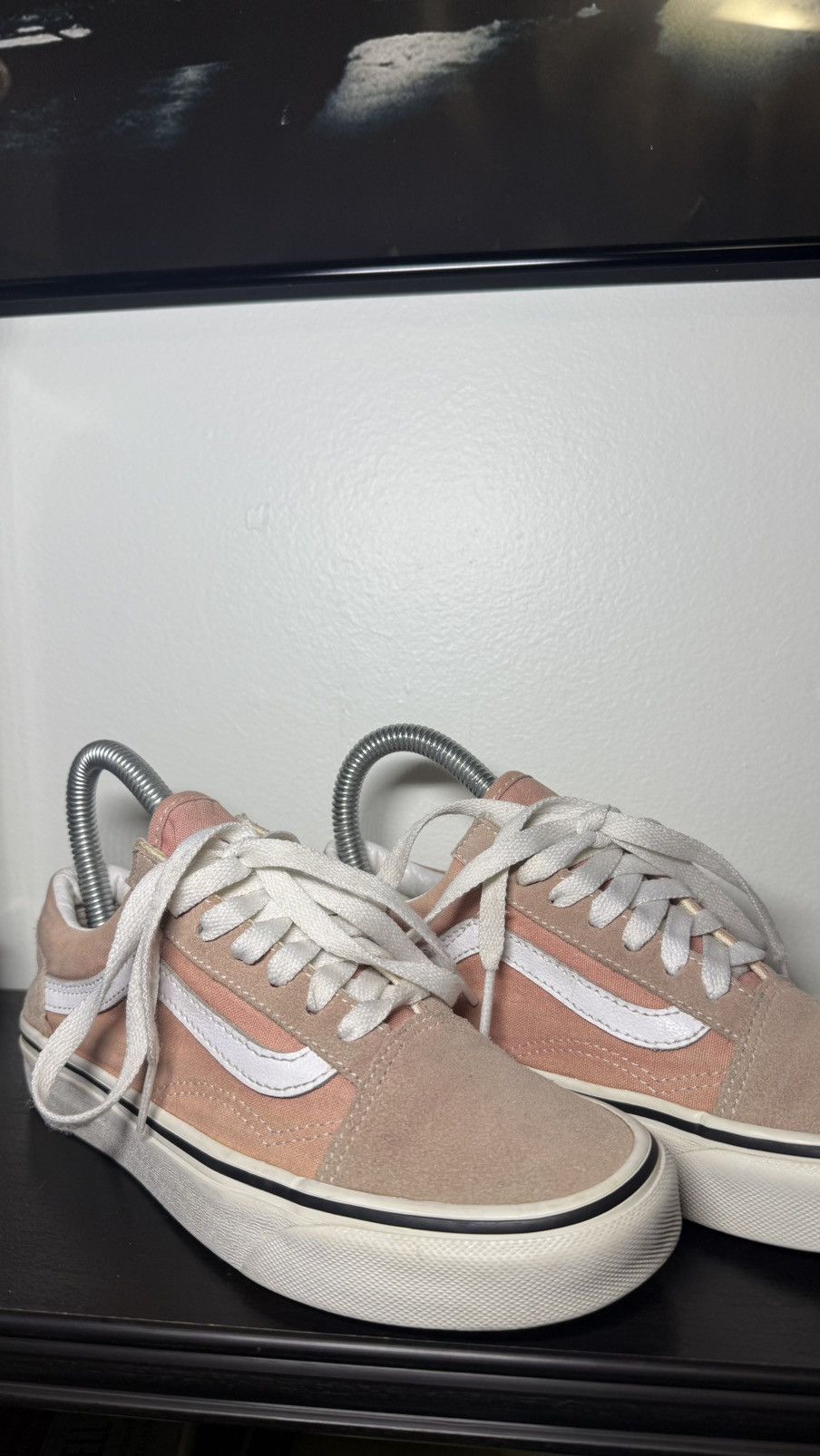 Vans Youth Girls Vans Old Skool Salmon With Pink Suede Shoes Size US 4 / IT 34 - 2 Thumbnail