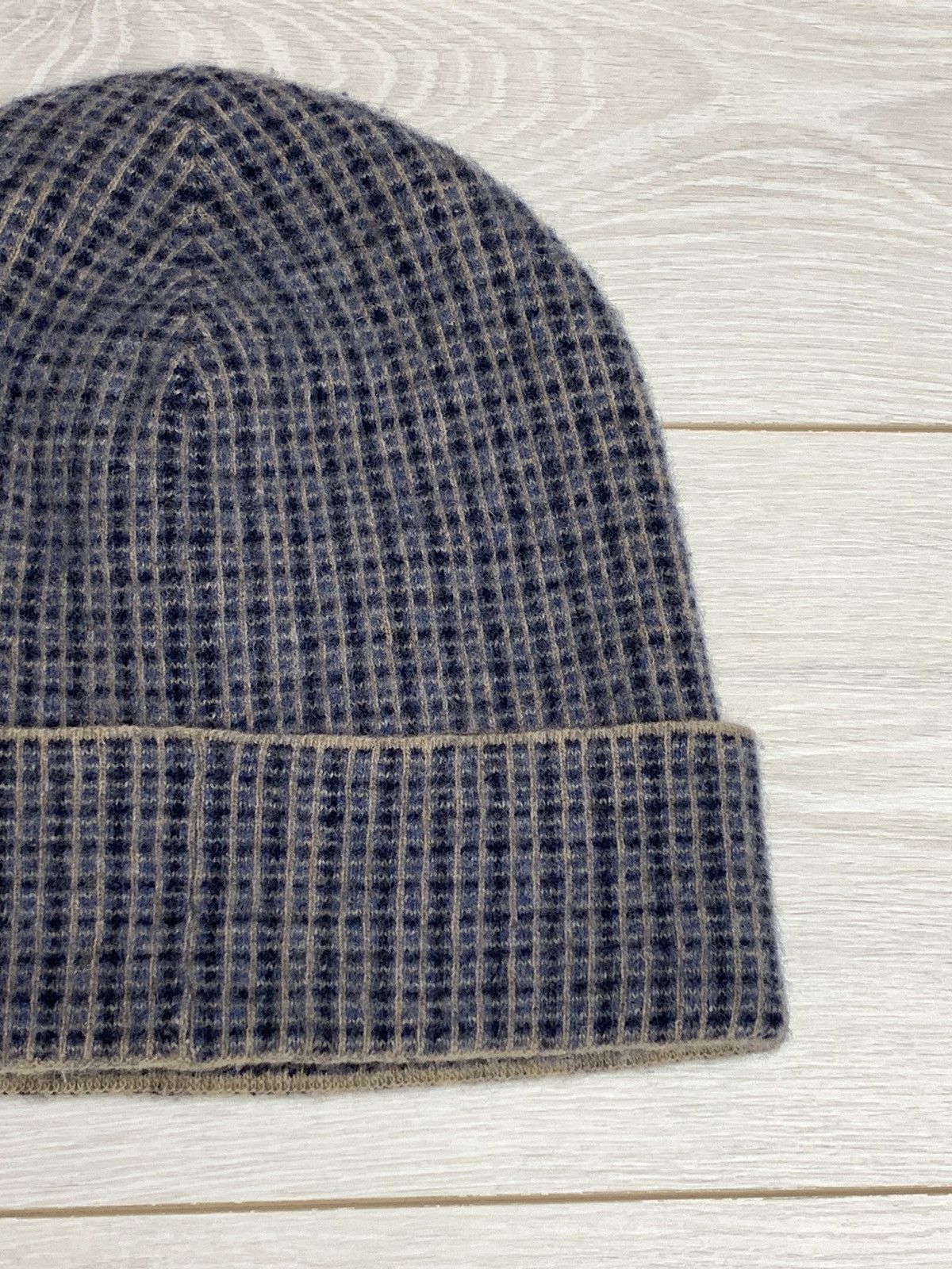 Gucci Gucci Checkered Jacquard Logo Beanie Blue / Grey Size L Size ONE SIZE - 6 Thumbnail