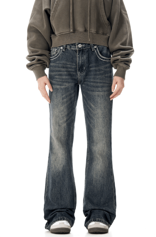 Japanese Brand × Jean American retro straight washed loose versatile flared jeans Size US 32 / EU 48 - 1 Thumbnail