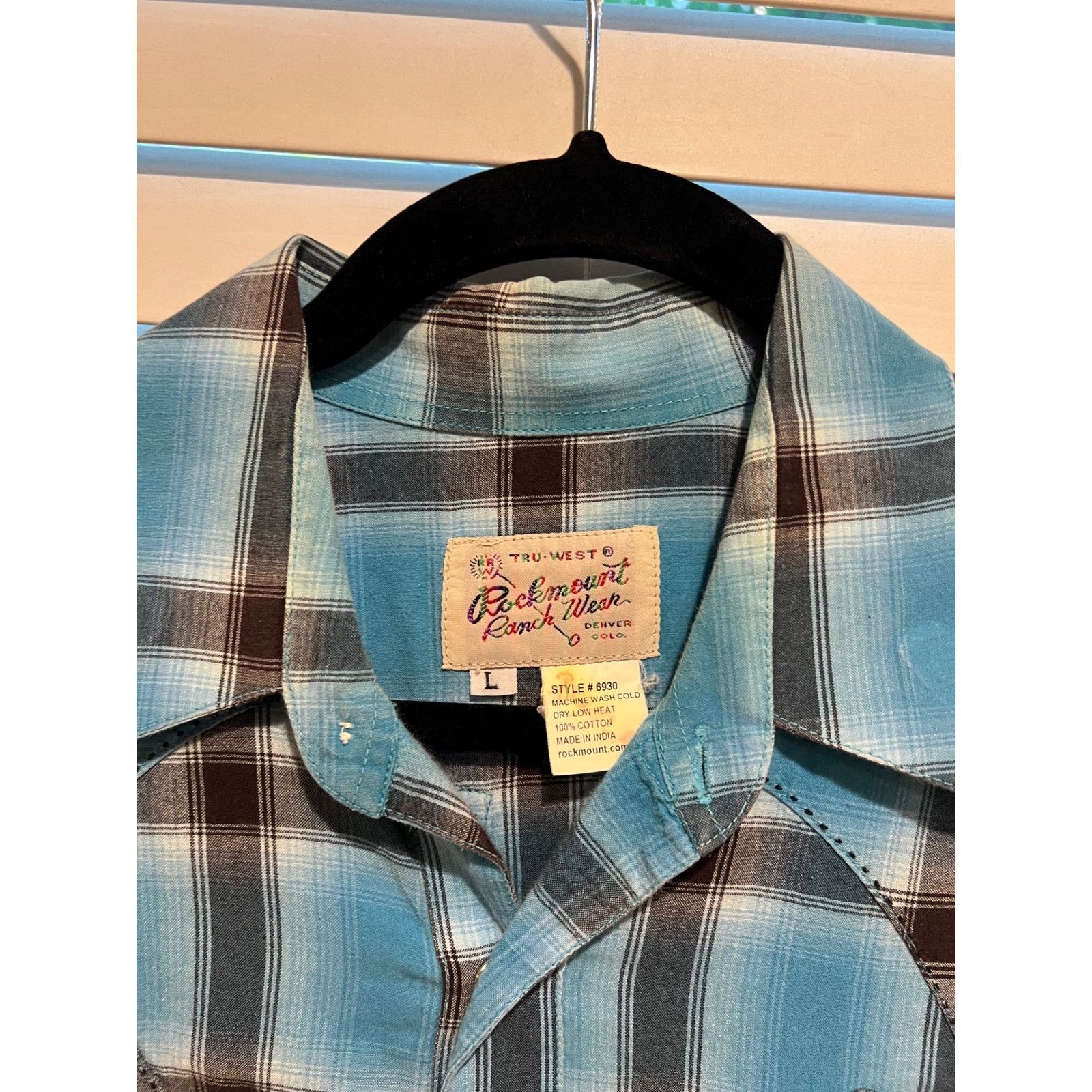 Rockmount Ranch Wear Rockmount Ranch Wear L Western Plaid Horseshoe Cowboy Pearl Size US L / EU 52-54 / 3 - 3 Thumbnail