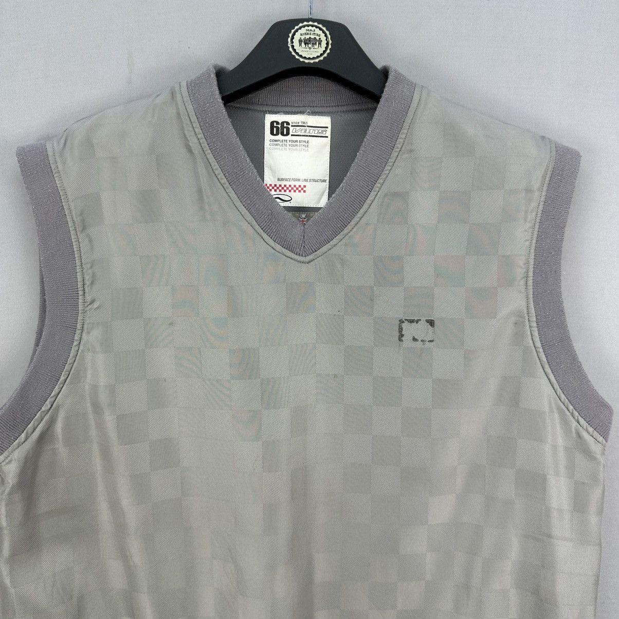 Vans Vintage Vans Grey Checkeboard Pullover V-Neck Vest Size US L / EU 52-54 / 3 - 7 Thumbnail