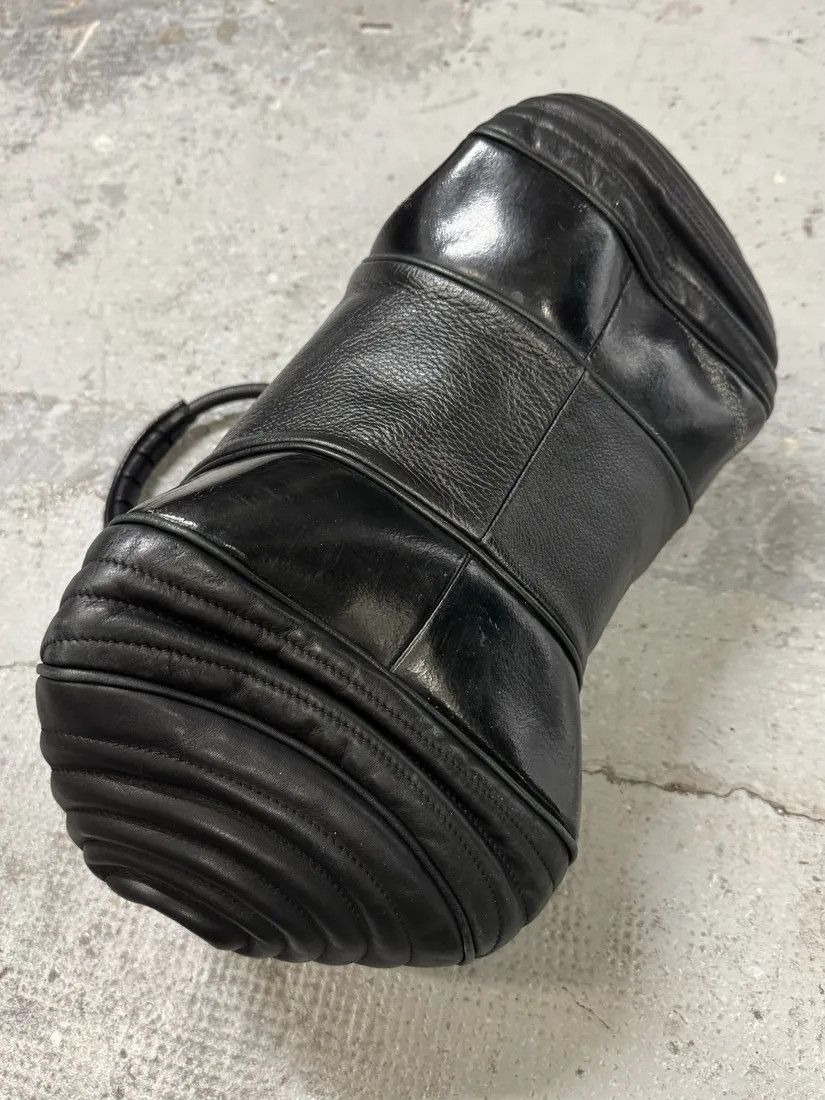 Jean Paul Gaultier × Vintage 2000s Jean Paul Gaultier Ballistic Black Reinforced Leather Handle Bag Size ONE SIZE - 10 Thumbnail