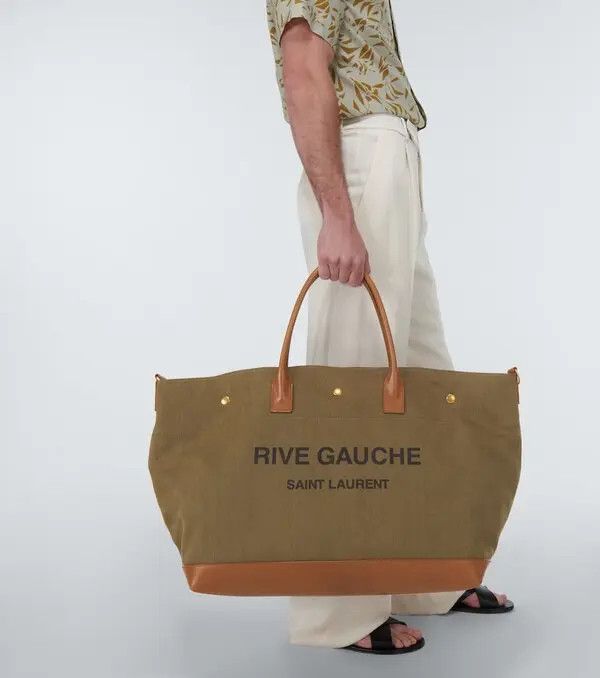 Saint Laurent Paris o1tp1o0525 Size: OS/Rive Gauche Tote Bag in Green Size ONE SIZE - 5 Thumbnail