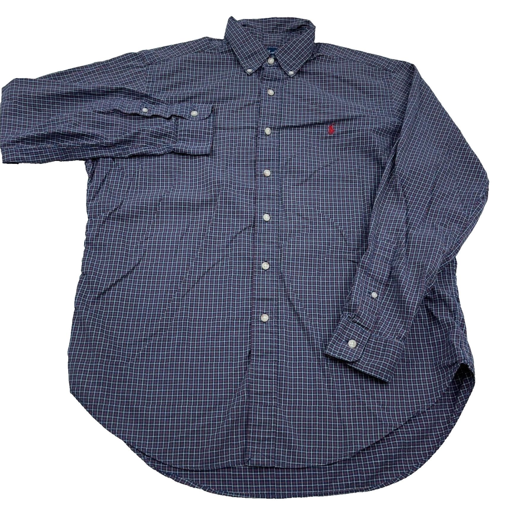 Ralph Lauren Ralph Lauren Shirt Men L Blue Red Button-Up Classic Fit Tattersall Plaid Logo Embroidered Button-Down Collar Casual Shirt Colorful Preppy Modern 90s? Size US L / EU 52-54 / 3 - 2 Thumbnail