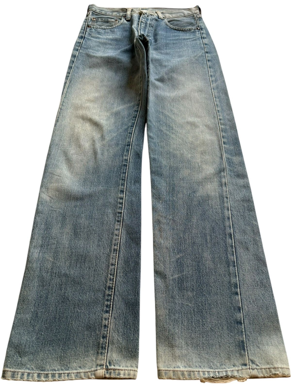 Levi's Vintage 80s Levis 502 Big E Selvedge Mud Wash Loose Jeans Size US 28 / EU 44 - 2 Thumbnail