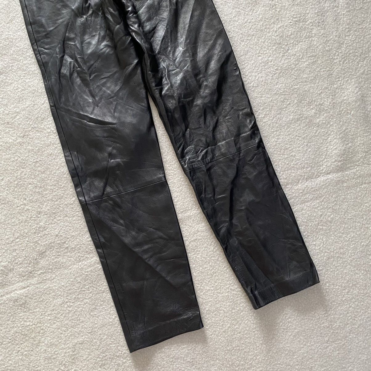 Leather × PAULE KA × Vintage Vintage Paule Ka Leather Pants Lambskin w23 Size 23" - 3 Thumbnail
