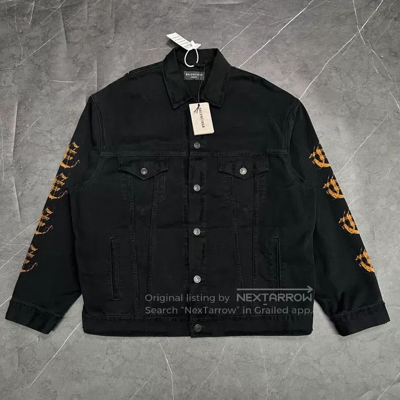 Balenciaga Balenciaga Buddhist Scripture Mud Dye Destroyed Denim Jack Size US S / EU 44-46 / 1 - 2 Thumbnail