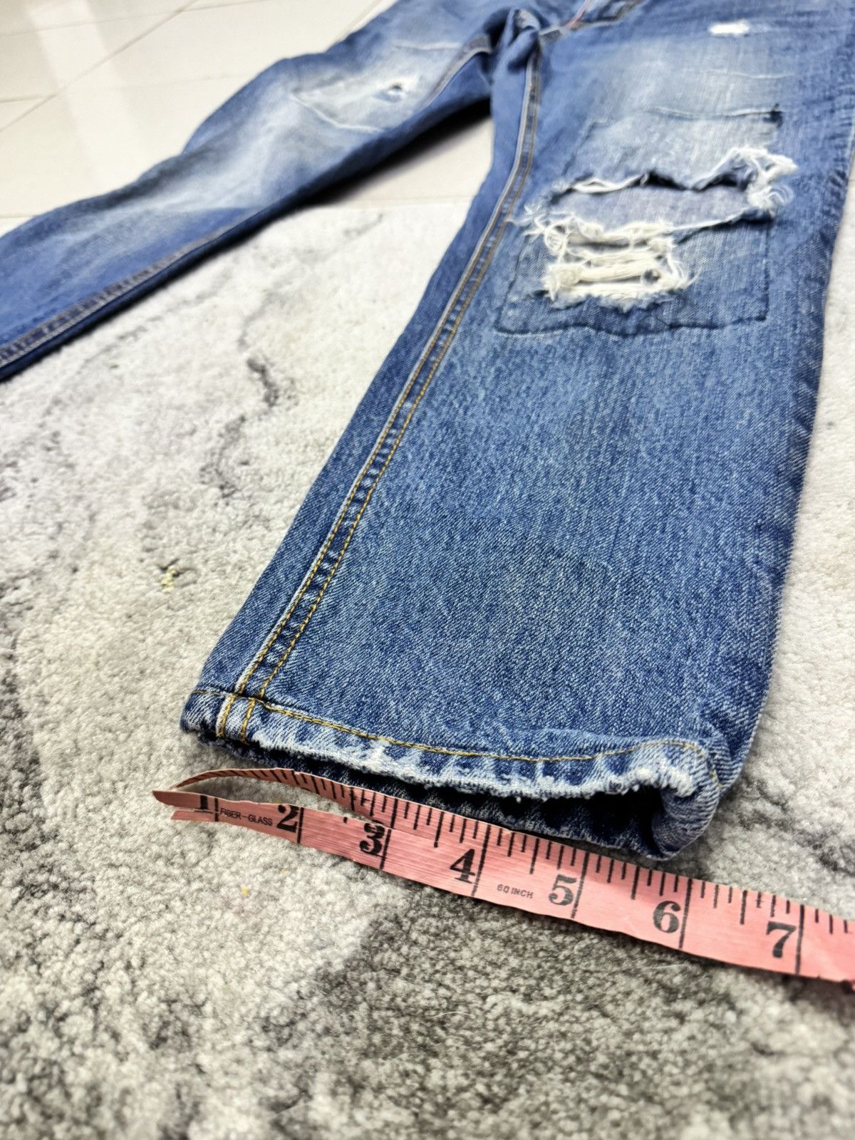 Vintage MOVEMENT MADE IN KOREA DISTRESSED JEANS Size 32" / US 10 / IT 46 - 6 Thumbnail