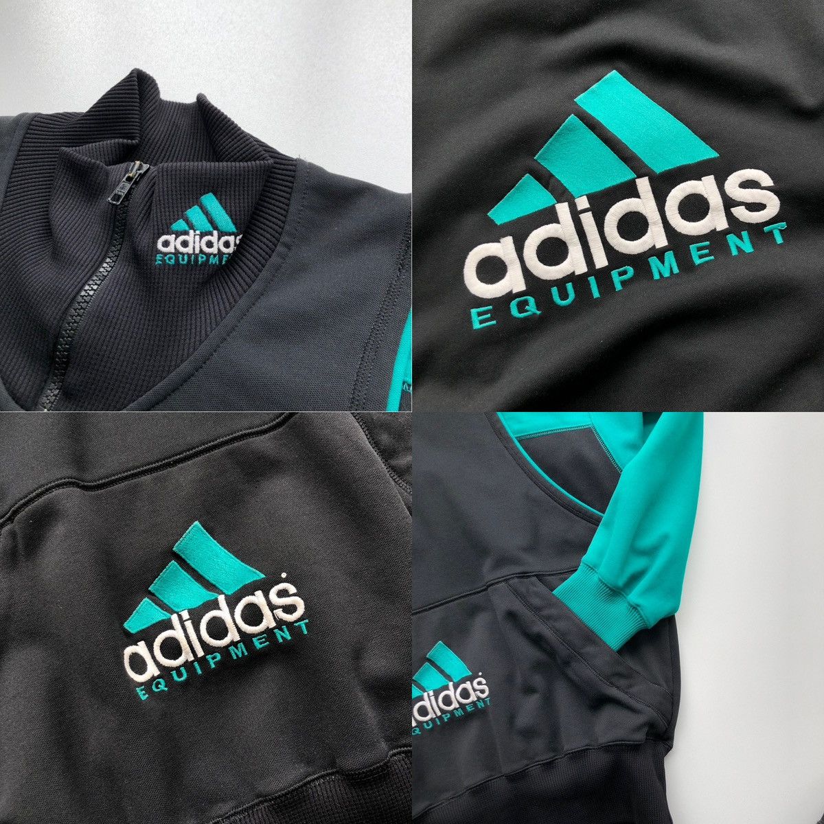 Adidas × Vintage Adidas Equipment 80’s 1/4 Half Zip Vintage Sweater Black Size US M / EU 48-50 / 2 - 5 Thumbnail