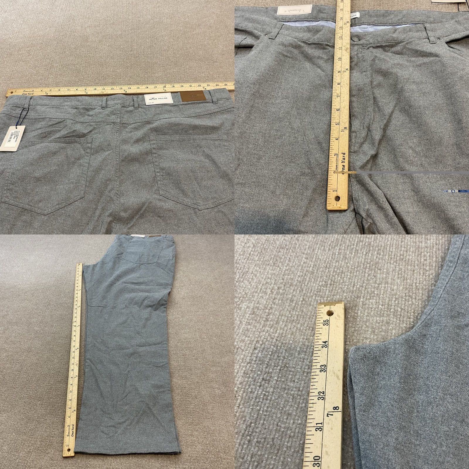 Peter Millar Peter Millar Crown Pants Mens 50 R Gray Stretch Cotton 5-Pocket Flat Front 50x34 Pants Mens Gray 5-Pocket Stretch Cotton Flat Front Size US 34 / EU 50 - 8 Thumbnail