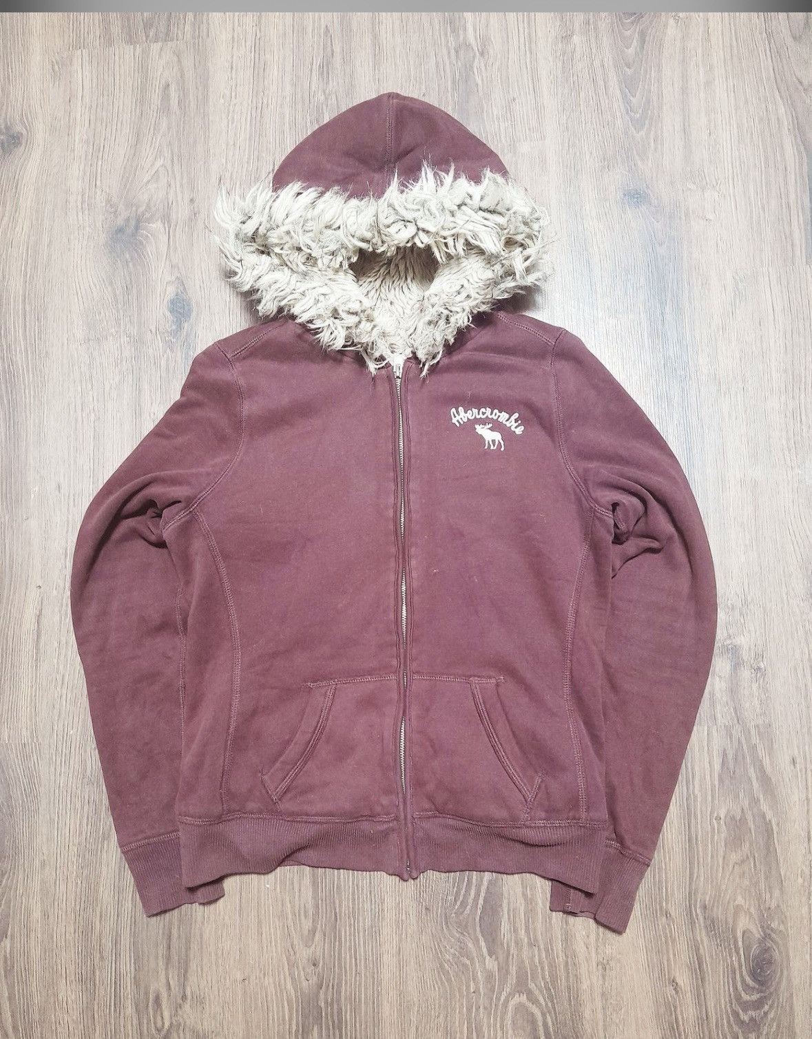 Vintage Abercrombie & Fitch Fur Hoodies Fullzip Jacket Japan