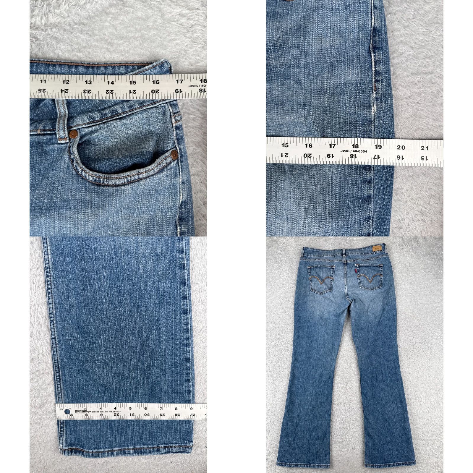Levi's Levis Jeans Womens 12 Blue Denim 526 Slender Bootcut Mid Rise Cotton Blend 32x31 Size 34" / US 12 / IT 48 - 9 Thumbnail