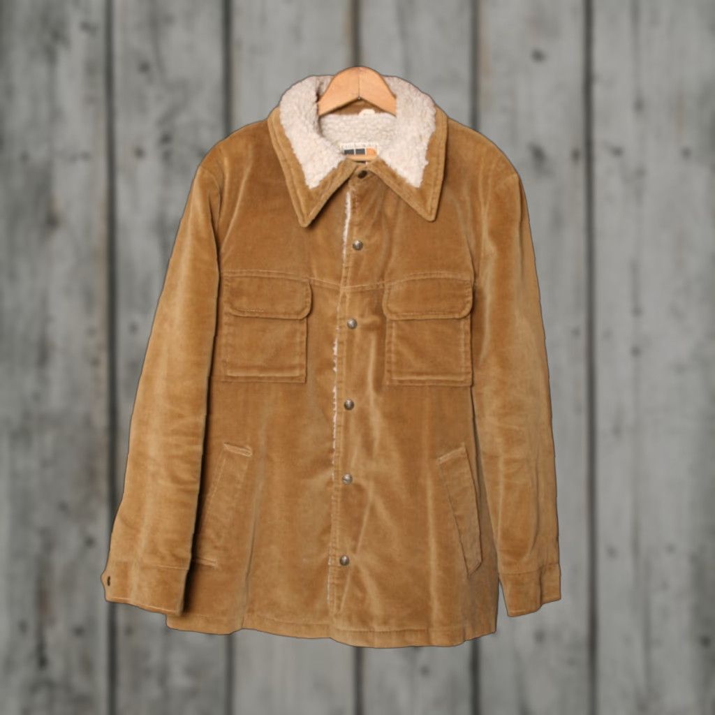 Vintage VINTAGE William Barry Tan Corduroy Sherpa Lined Snap Button Ranch Jacket Sz. 42 Mens Jacket Size US XS / EU 42 / 0 - 1 Thumbnail