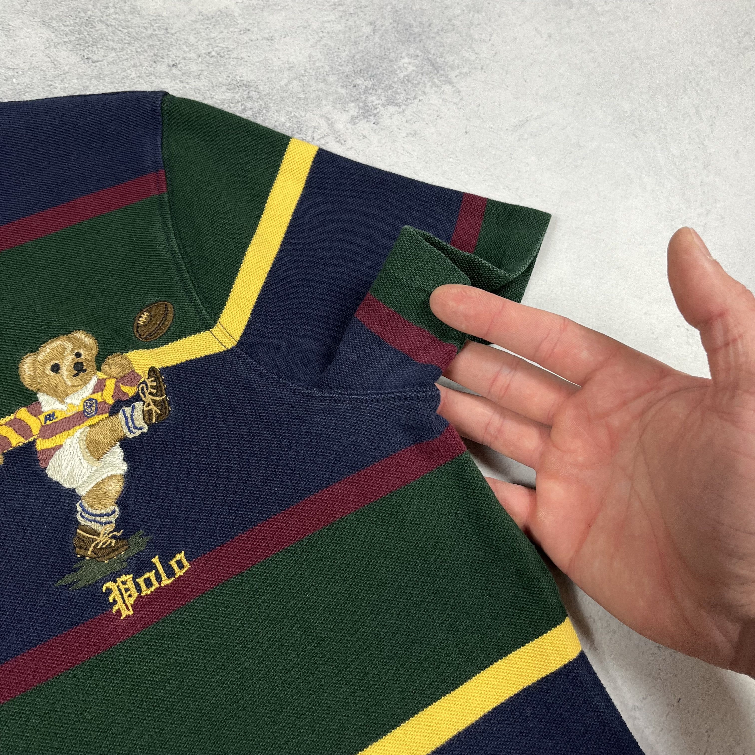 Polo Ralph Lauren Polo Ralph Lauren Polo Bear Rugby Stripped Polo Shirt Size US S / EU 44-46 / 1 - 14 Thumbnail
