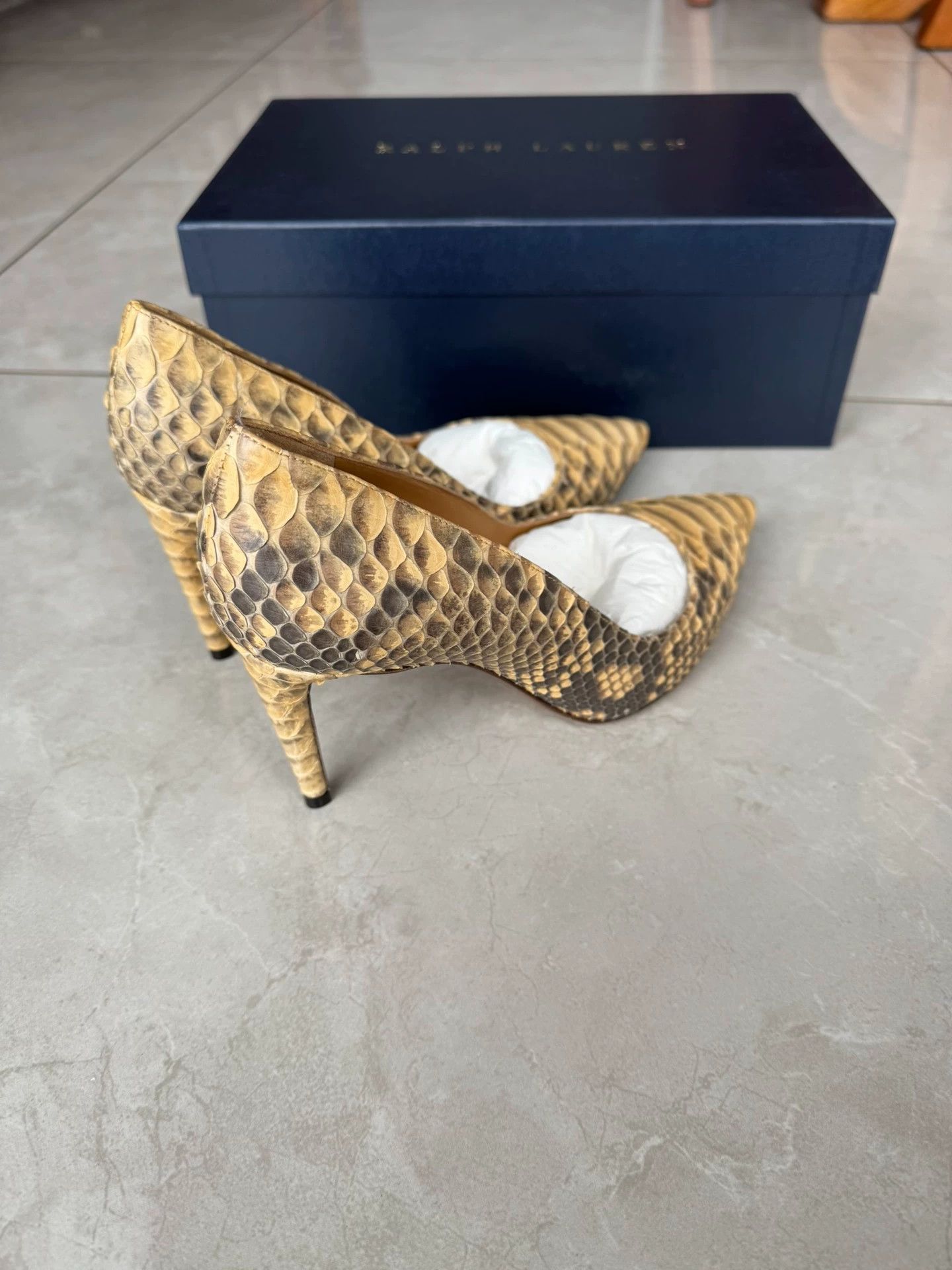 Polo Ralph Lauren Ralph Lauren Purple Label Python Skin Heels 37.5 EU New Size US 6.5 / IT 36.5 - 3 Thumbnail