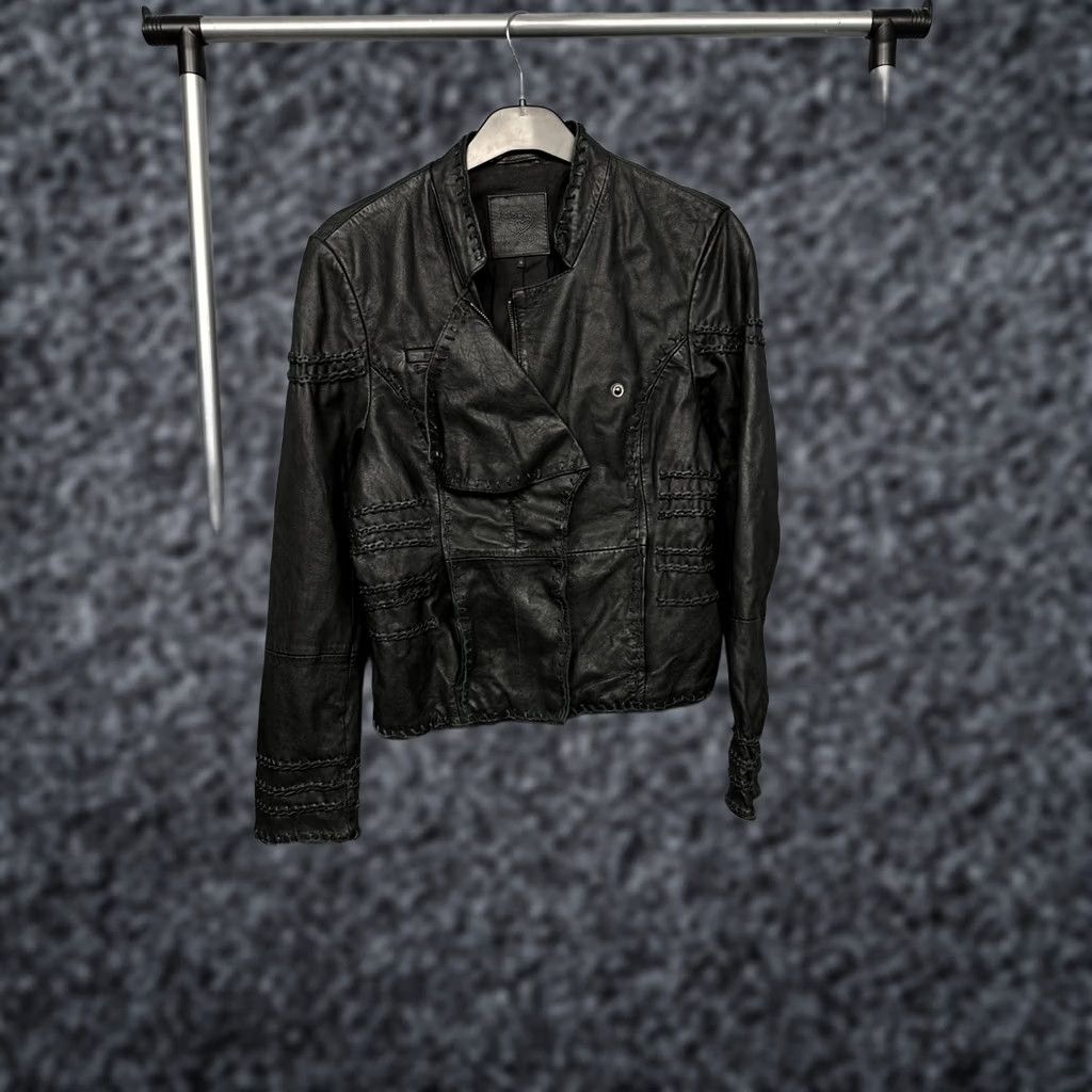Topshop Kate Moss Topshop Patchwork Black Leather Jacket Size UK 14 (L) Womens Jacket Black Leather Motorcycle Patchwork Zipper Topshop Size L / US 10 / IT 46 - 1 Thumbnail