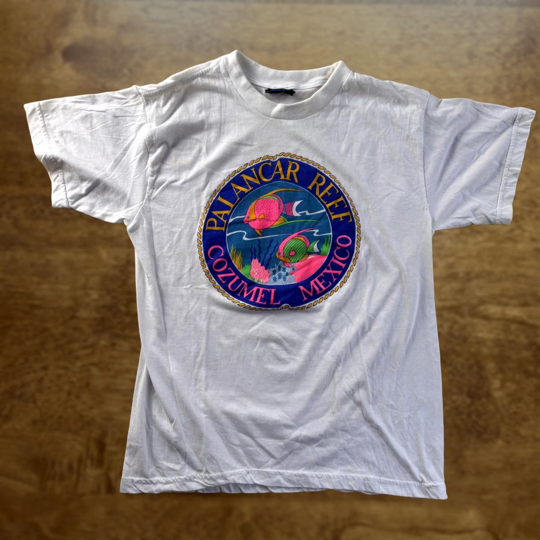 REEF Nike Shirt Mens Small White Palancar Reef Cozumel Mexico Graphic T-Shirt Size US S / EU 44-46 / 1 - 1 Thumbnail