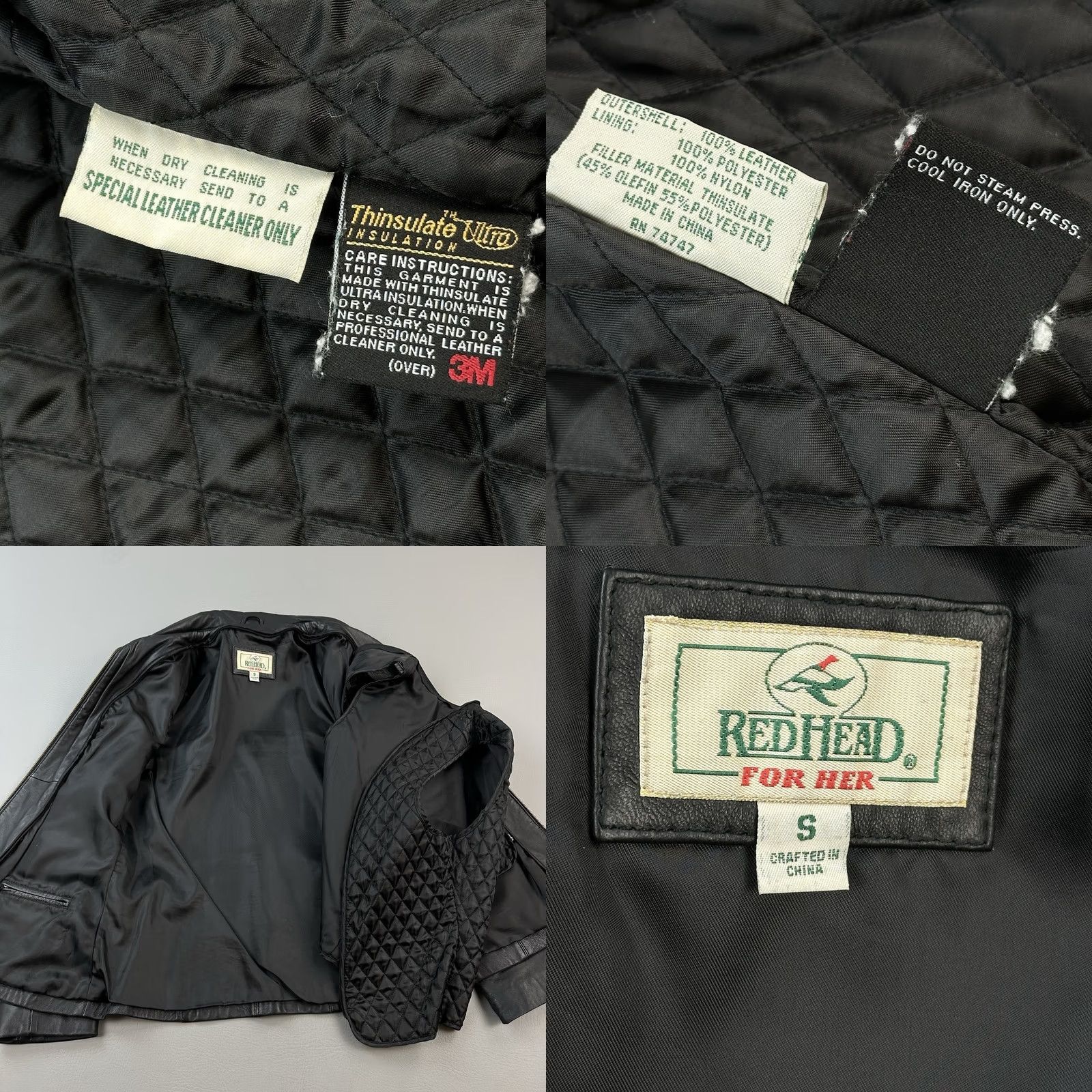 Vintage VINTAGE RedHead Jacket Womens S Black Leather Thinsulate Removable Liner Size S / US 4 / IT 40 - 8 Thumbnail
